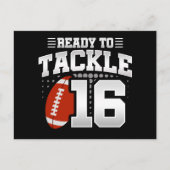 16歳のタックルフットボールパーティー 16歳の誕生日 ポストカード (正面)