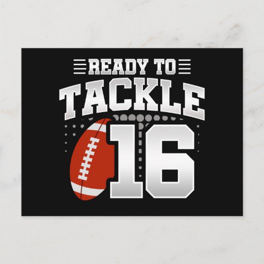 16歳のタックルフットボールパーティー 16歳の誕生日 ポストカード (正面)