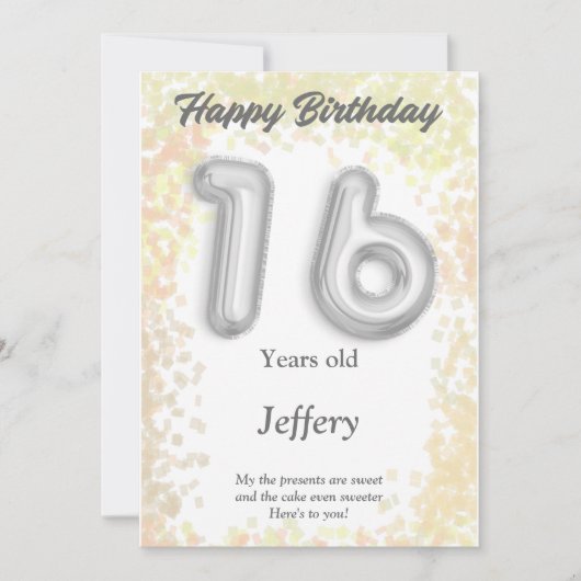 16歳のハッピーバースデーカード (正面)