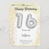 16歳のハッピーバースデーカード (正面/裏面)