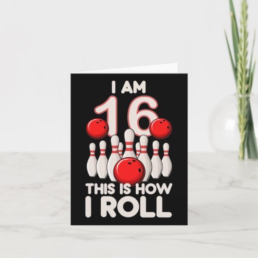 16歳のボーリングパーティー16誕生日はHow I R カード (正面)