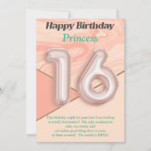 16歳の女の子ハッピーバースデーカード (正面)