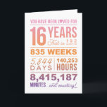 16歳の愛された16誕生日カード カード<br><div class="desc">この心祝に満ちた「16年の愛を受け継いだ」印刷可能サインで記念すべき節目の誕生日！この美しくデザインされたカードは、月、週、日、時間、分の16年の旅をハイライトし、甘い16お祝いのための完璧な感傷的な贈り物を作る。ノート空白のでパーソナライズできるように内部で。印刷された折り畳みカードまたはインスタントダウンロードデジタルファイルとして利用可能。デジタルファイルは右にダウンロード遠くにし、自宅で印刷することができます最後の分のグリーティングカード！</div>