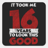 16歳の日は良い16誕生日に見えた スクエアシール (正面)