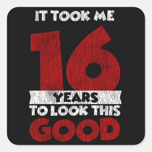 16歳の日は良い16誕生日に見えた スクエアシール (正面)