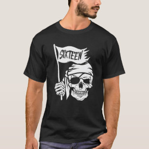 16歳の海賊キャプテン旗16誕生日 Tシャツ