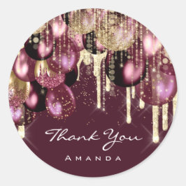 16歳の花嫁のためのウェディングバルーン ゴールド バーガンディをありがとう ラウンドシール