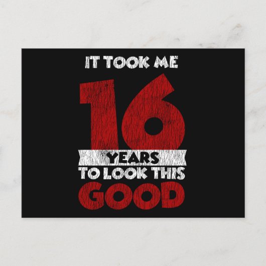 16歳の誕生日おめでとうステッカー 見栄えがいい16歳の誕生日 ポストカード (正面)