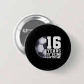 16歳の誕生日おめでとう少年サッカー 缶バッジ (正面&裏面)
