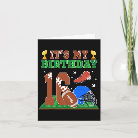 16歳の誕生日おめでとう少年 16歳 サッカー カード (正面)