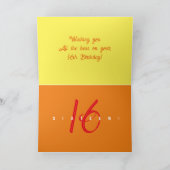 16歳の誕生日おめでとう カラフルなカード カード (内部)