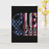16歳の誕生日おめでとう サッカー好きな人へ カード (黄色い花)