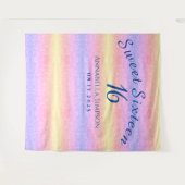 16歳の誕生日おめでとう ライフル 16 パーソナライズ レインボーグリッター タペストリー (正面(横))