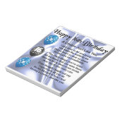 16歳の誕生日おめでとう 従兄弟への詩 - 水色 ノートパッド (回転)