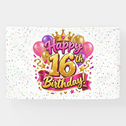 16歳の誕生日おめでとう 横断幕 (横)