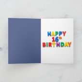 16歳の誕生日おめでとう Funny Saying カード (内部)