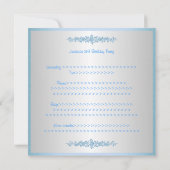 16歳の誕生日おめでとう Pretty Blue Roses 誕生日パーティー 招待状 (裏面)