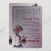 16歳の誕生日お礼カード 招待状 (正面/裏面)