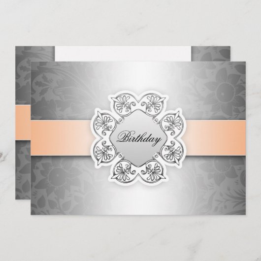 16歳の誕生日のお祝い 招待状 (正面/裏面)