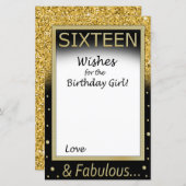 16歳の誕生日の少女への願い (正面/裏面)