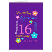 16歳の誕生日の花カスタムアクアピンクパープル (正面)