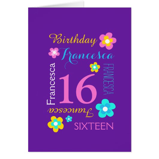 16歳の誕生日の花カスタムアクアピンクパープル (正面)