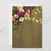 16歳の誕生日の金色のライト 木の花 秋の落ち葉 招待状 (裏面)