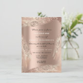 16歳の誕生日を祝うようなウェディングダイヤモンドドレス ローズゴールドの輝き 招待状 (スタンド正面)