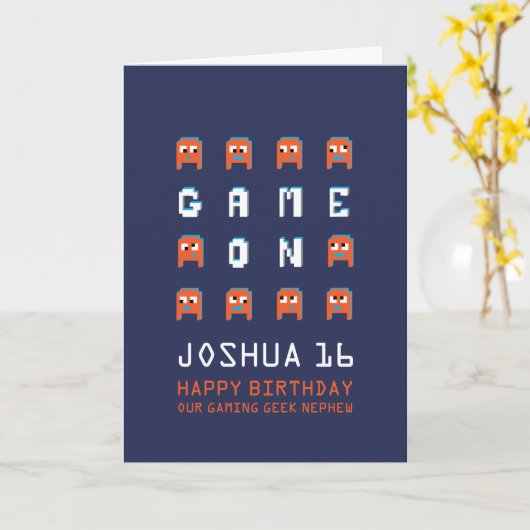 16歳の誕生日を迎えたピクセルモンスターズゲームのおい カード (黄色い花)