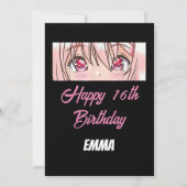 16歳の誕生日アニメ 招待状 (正面)