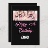 16歳の誕生日アニメ 招待状 (正面/裏面)