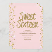 16歳の誕生日カード 招待状 (正面/裏面)