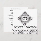 16歳の誕生日ケルトスタイルの招待状-顧客用 招待状 (正面/裏面)