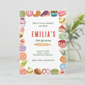 16歳の誕生日スイーツパーティー招待状 招待状 (スタンド正面)