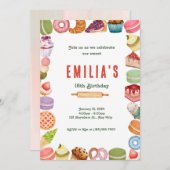 16歳の誕生日スイーツパーティー招待状 招待状 (正面/裏面)