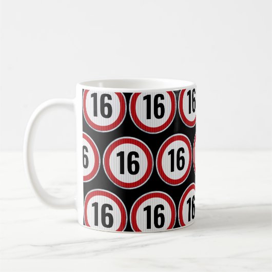 16歳の誕生日スピードリミット コーヒーマグカップ (左)