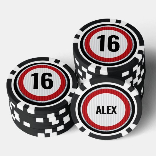 16歳の誕生日スピードリミット ポーカーチップ (積み重ね)