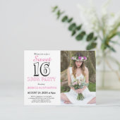 16歳の誕生日バーチャルパーティー招待状 ポストカード (スタンド正面)