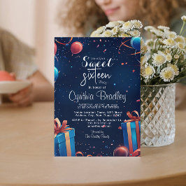 16歳の誕生日パーティーとコンフェッティ 招待状