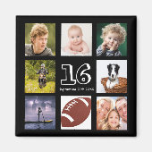 16歳の誕生日パーティーの写真コラージュ 黒い少年 マグネット (正面)