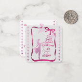 16歳の誕生日パーティーの招待状 ノートカード (正面/裏面インサイチュ)