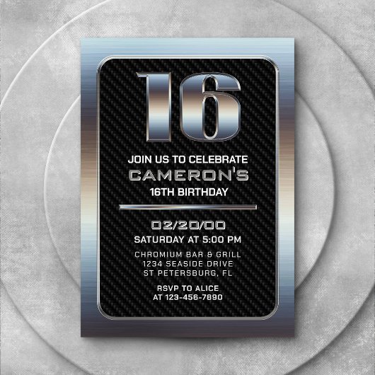 16歳の誕生日パーティーの招待状 招待状