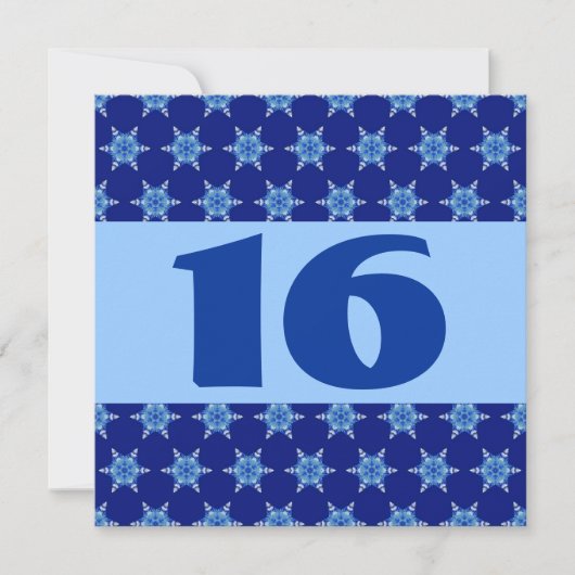 16歳の誕生日パーティーフェスティバルブルースターズW873 招待状 (正面)