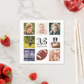 16歳の誕生日パーティー写真コラージュ10代のボーイ スタンダードカクテルナプキン (インサイチュ)