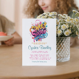 16歳の誕生日パーティー招待状 グラフィティスタイル2 招待状