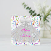 16歳の誕生日パーティー音楽 スウィート16 招待状 (スタンド正面)