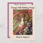 16歳の誕生日パーティー - クールな女の子 招待状 (正面/裏面)