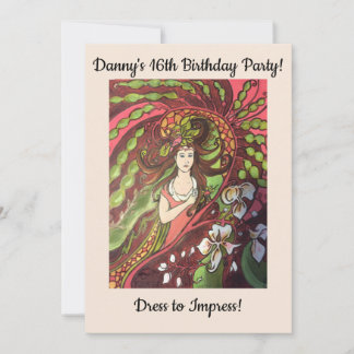 16歳の誕生日パーティー - クールな女の子 招待状