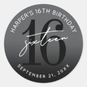 16歳の誕生日パーティー ラウンドシール (正面)