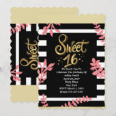 16歳の誕生日パーティー 招待状 (正面/裏面)